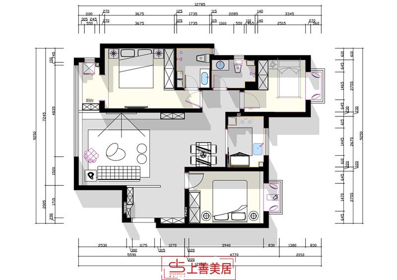 富貴城118平現(xiàn)代風(fēng)格裝修效果圖