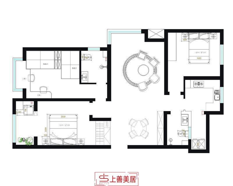 廊橋四季130平米裝修效果圖