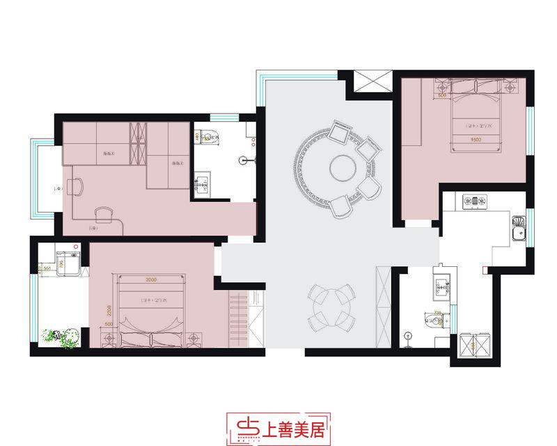 廊橋四季130平米裝修效果圖