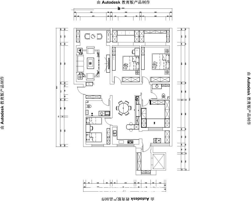 和平佳苑160平裝修效果圖